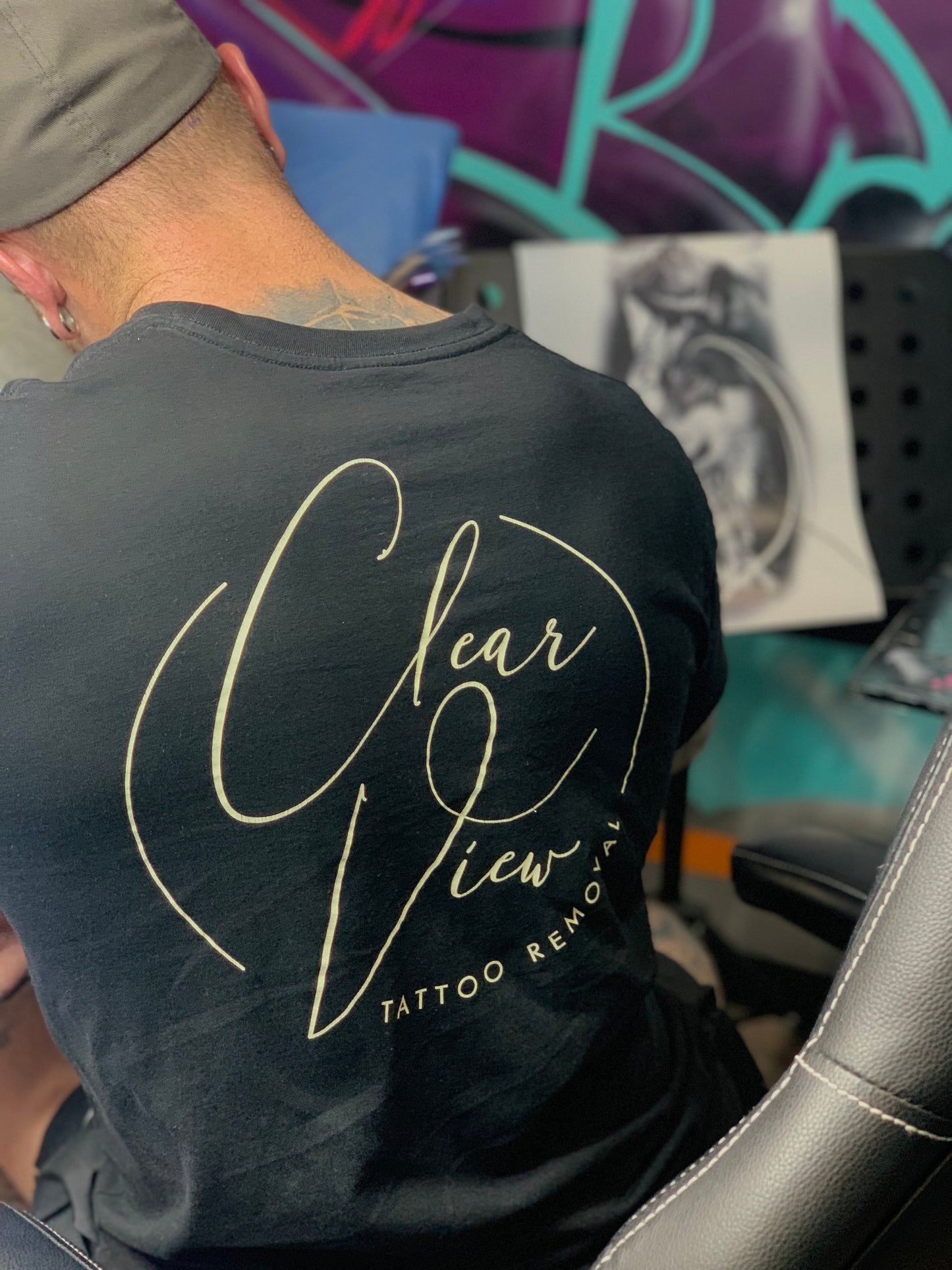 CLEAR VIEW TATTOO REMOVAL White Logo Tee